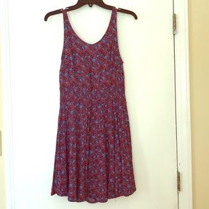 Floral dress size 6 red and blue